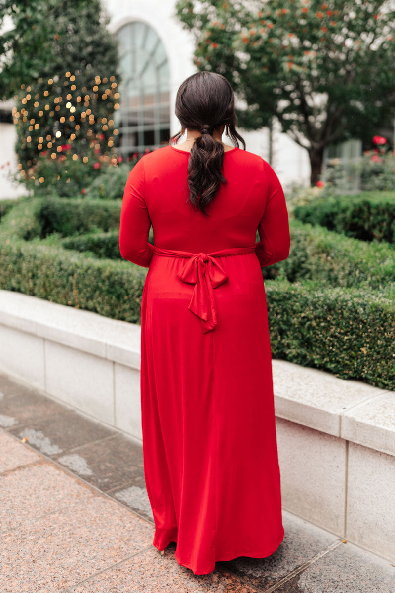 Bri Maxi Dress in Red - Maple Row Boutique 