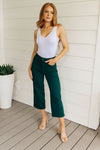 Briar High Rise Control Top Wide Leg Crop Jeans in Teal - Maple Row Boutique 