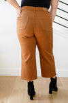 Briar High Rise Control Top Wide Leg Crop Jeans in Camel - Maple Row Boutique 