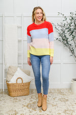 Bright Striped Knit Sweater - Maple Row Boutique 