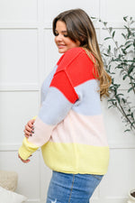 Bright Striped Knit Sweater - Maple Row Boutique 