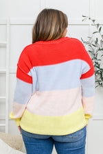 Bright Striped Knit Sweater - Maple Row Boutique 