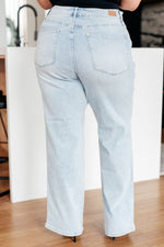 Brooke High Rise Control Top Vintage Wash Straight Jeans - Maple Row Boutique 