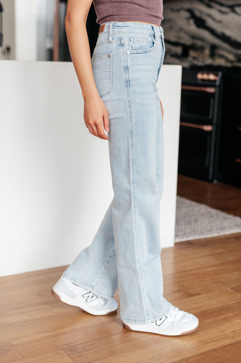 Brooke High Rise Control Top Vintage Wash Straight Jeans - Maple Row Boutique 