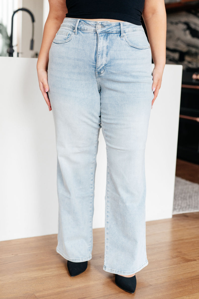 Brooke High Rise Control Top Vintage Wash Straight Jeans - Maple Row Boutique 