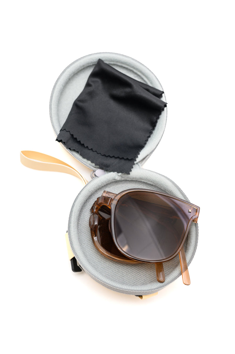 Collapsible Girlfriend Sunnies & Case in Champagne - Maple Row Boutique 