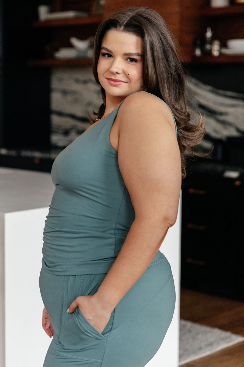Casual But Cool Tank in Tidewater Teal - Maple Row Boutique 