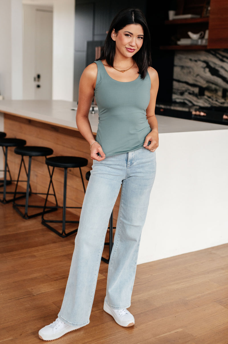 Casual But Cool Tank in Tidewater Teal - Maple Row Boutique 