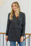 Chic Upon Arrival Button Down Blazer Jacket In Black - Maple Row Boutique 