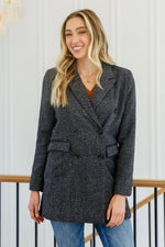 Chic Upon Arrival Button Down Blazer Jacket In Black - Maple Row Boutique 