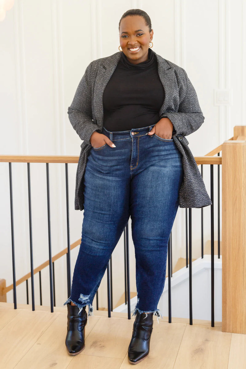 Chic Upon Arrival Button Down Blazer Jacket In Black - Maple Row Boutique 