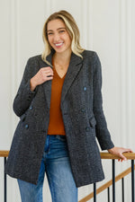 Chic Upon Arrival Button Down Blazer Jacket In Black - Maple Row Boutique 