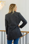 Chic Upon Arrival Button Down Blazer Jacket In Black - Maple Row Boutique 