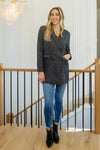 Chic Upon Arrival Button Down Blazer Jacket In Black - Maple Row Boutique 