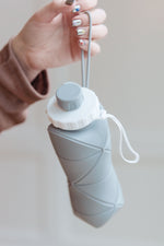 Collapsing Silicone Water Bottle in Diamond Gray - Maple Row Boutique 