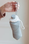 Collapsing Silicone Water Bottle in Diamond Gray - Maple Row Boutique 