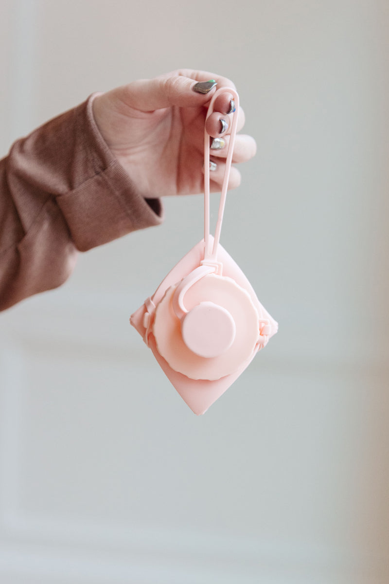 Collapsing Silicone Water Bottle in Diamond Pink - Maple Row Boutique 
