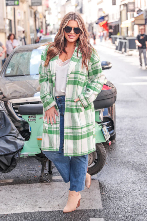 PREORDER: High Expectations Plaid Coat - Maple Row Boutique 