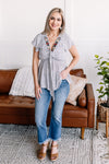 Take The Plunge Embroidered Micro Dot Blouse - Maple Row Boutique 