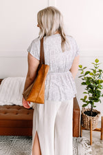 Take The Plunge Embroidered Micro Dot Blouse - Maple Row Boutique 
