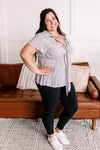 Take The Plunge Embroidered Micro Dot Blouse - Maple Row Boutique 