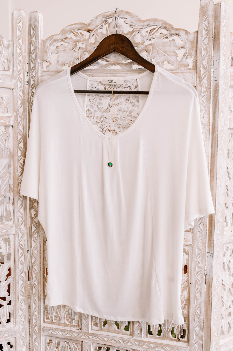 Taking It Back Lace Top In White - Maple Row Boutique 