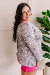 Snow Leopard Wrap Back Detail Top - Maple Row Boutique 