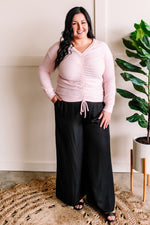 Love Is In The Air Ruched Top In Blushing Pink - Maple Row Boutique 