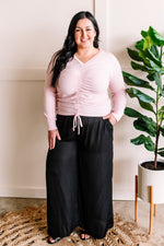 Love Is In The Air Ruched Top In Blushing Pink - Maple Row Boutique 