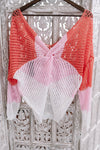 A Sherbet Colorblock Scoop V Neck Twist Back Sweater - Maple Row Boutique 