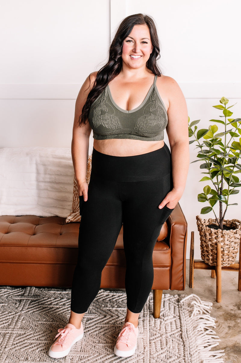 Hold Me Tight Bralette In Moss - Maple Row Boutique 