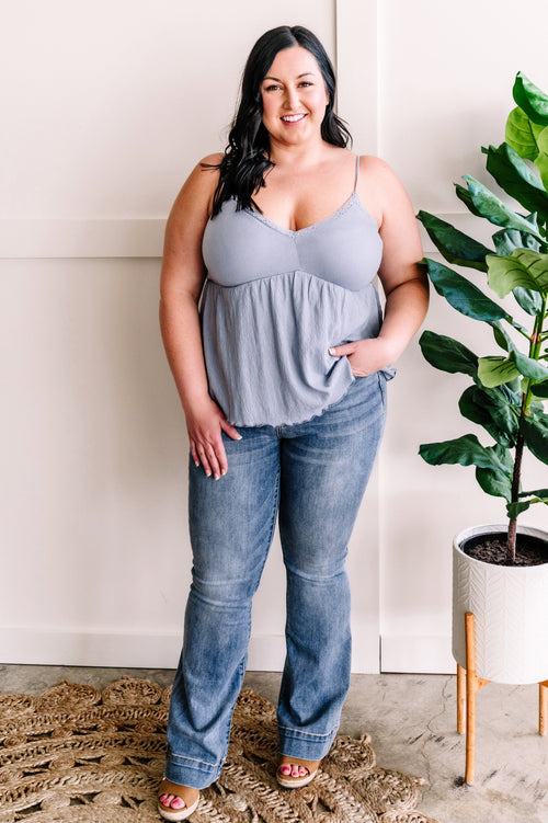 Soft Lace Periwinkle Cami Top - Maple Row Boutique 