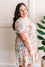 Tea Time Smocked Dress In Dainty Florals - Maple Row Boutique 