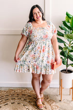 Tea Time Smocked Dress In Dainty Florals - Maple Row Boutique 
