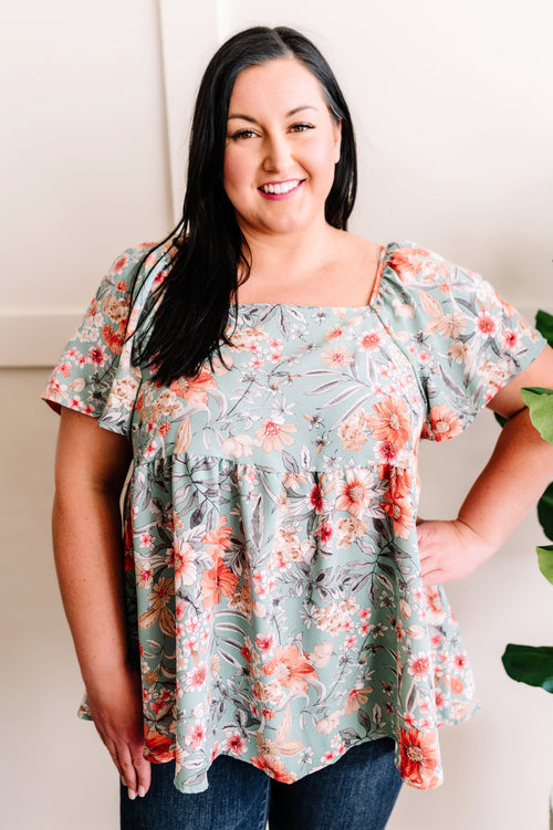 Tea Time Floral Blouse - Maple Row Boutique 