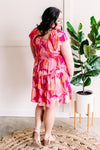 Smocked Midi Dress In Bright Disco Days - Maple Row Boutique 