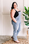 Denim Straight Leg Overalls By Judy Blue Jeans - Maple Row Boutique 
