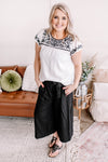 Cropped Paperbag Pants In Black - Maple Row Boutique 