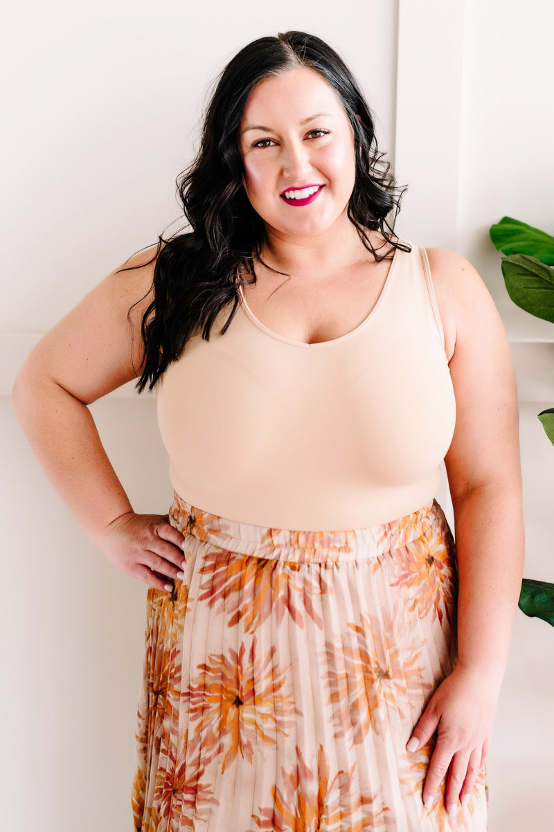 Seamless Reversible Tank Top In Nude - Maple Row Boutique 