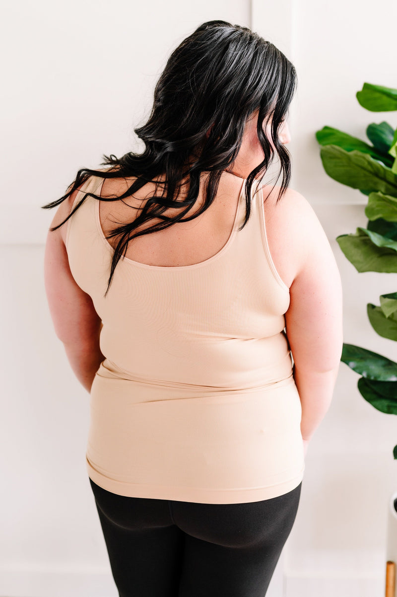 Seamless Reversible Tank Top In Nude - Maple Row Boutique 