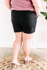 Summer Blend Drawstring Shorts In Black - Maple Row Boutique 