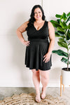 Sleeveless Dress With Shorts In Deep Black - Maple Row Boutique 