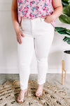 Boyfriend Non-distressed Judy Blue Jeans In White - Maple Row Boutique 