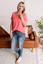 Raw Around The Edges In Coral - Maple Row Boutique 