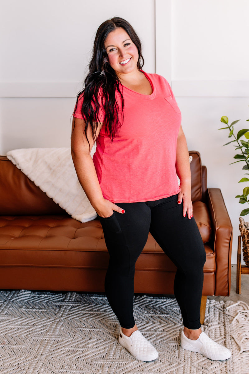 Raw Around The Edges In Coral - Maple Row Boutique 
