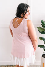 Sleeveless Top In Rose Quartz With Back Detail - Maple Row Boutique 