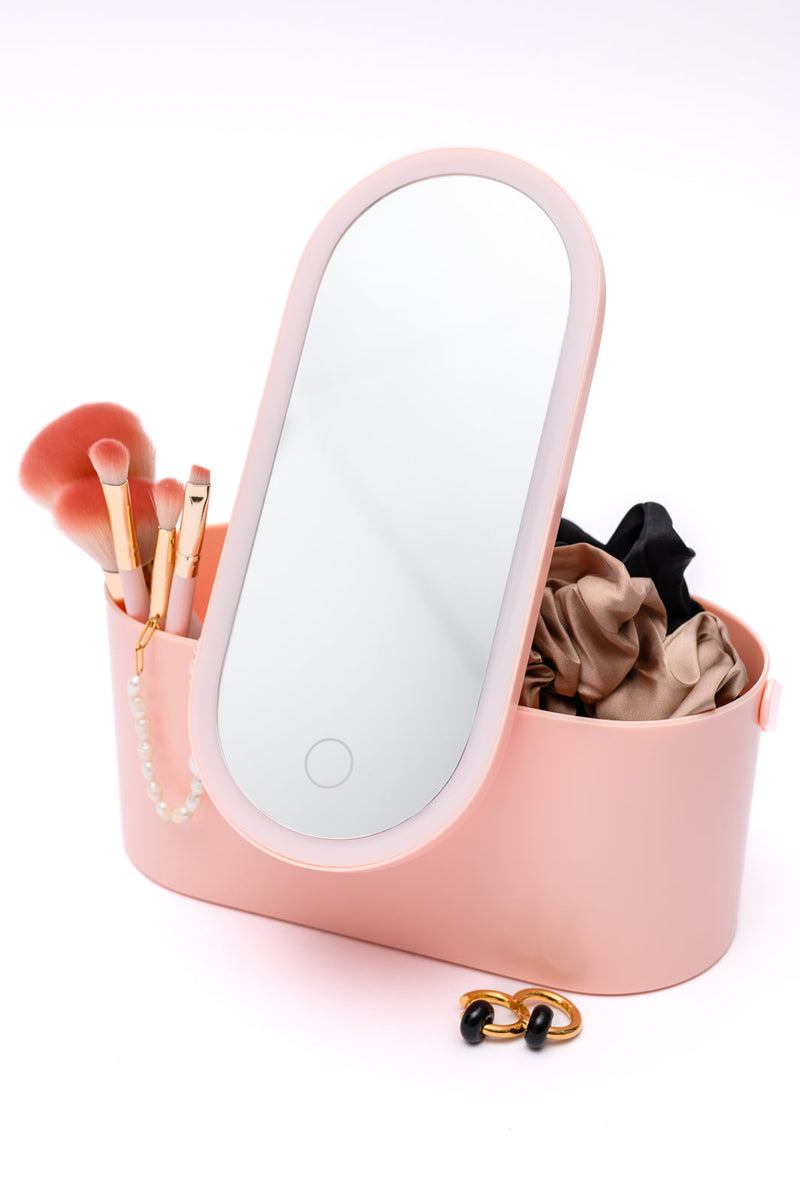 Portable Beauty Storage With LED Mirror - Maple Row Boutique 