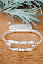 Hammered Bracelet In Silver - Maple Row Boutique 