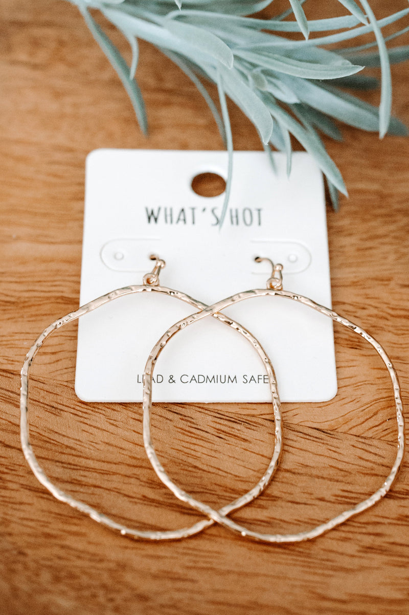 Hammered Circular Hoops - Maple Row Boutique 
