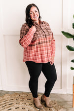 Soft Button Down Top In Ombre Fall Plaid - Maple Row Boutique 